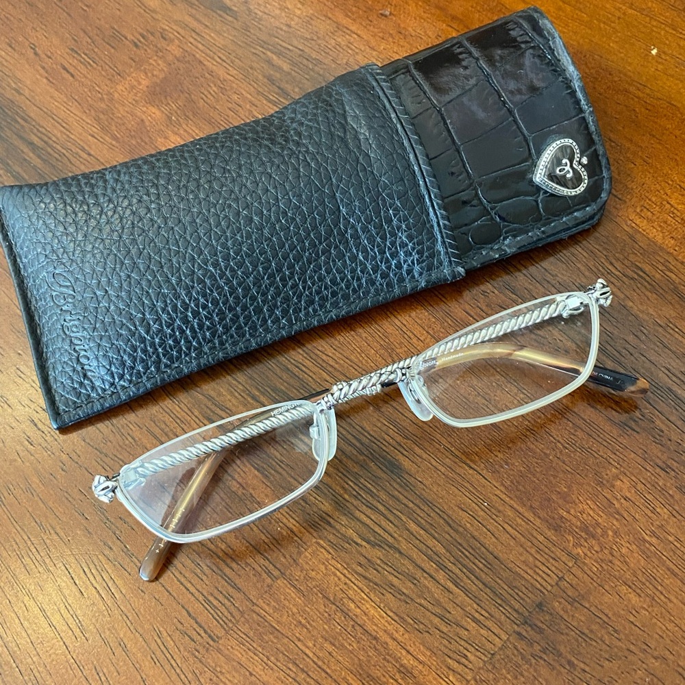 Vintage Brighton Hemingway Reading Glasses 1.5 w original Leather Case Sleeve